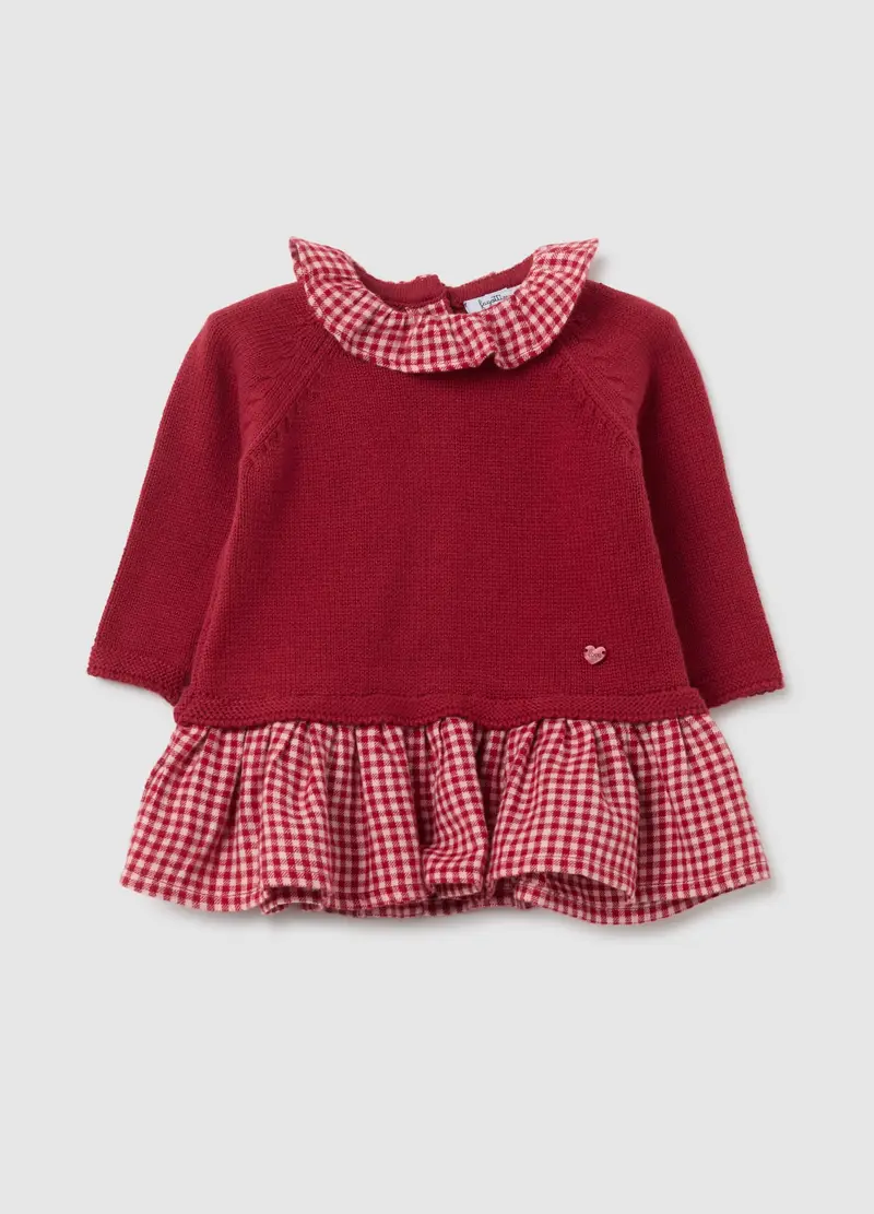 FAGOTTINO, Abito Da Neonata In Puro Cotone Rosso Regular Fit, Rosso, Taglia: 1-3