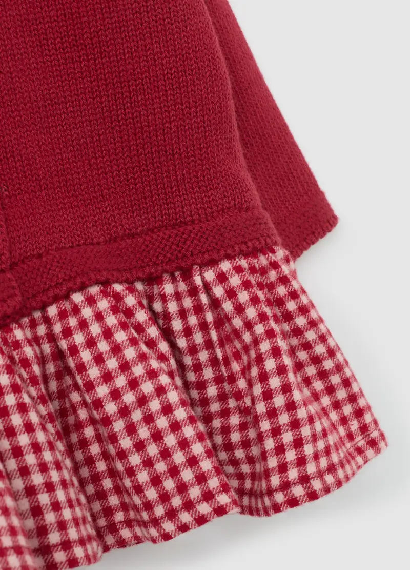 FAGOTTINO, Abito Da Neonata In Puro Cotone Rosso Regular Fit, Rosso, Taglia: 1-3 miniatura 3