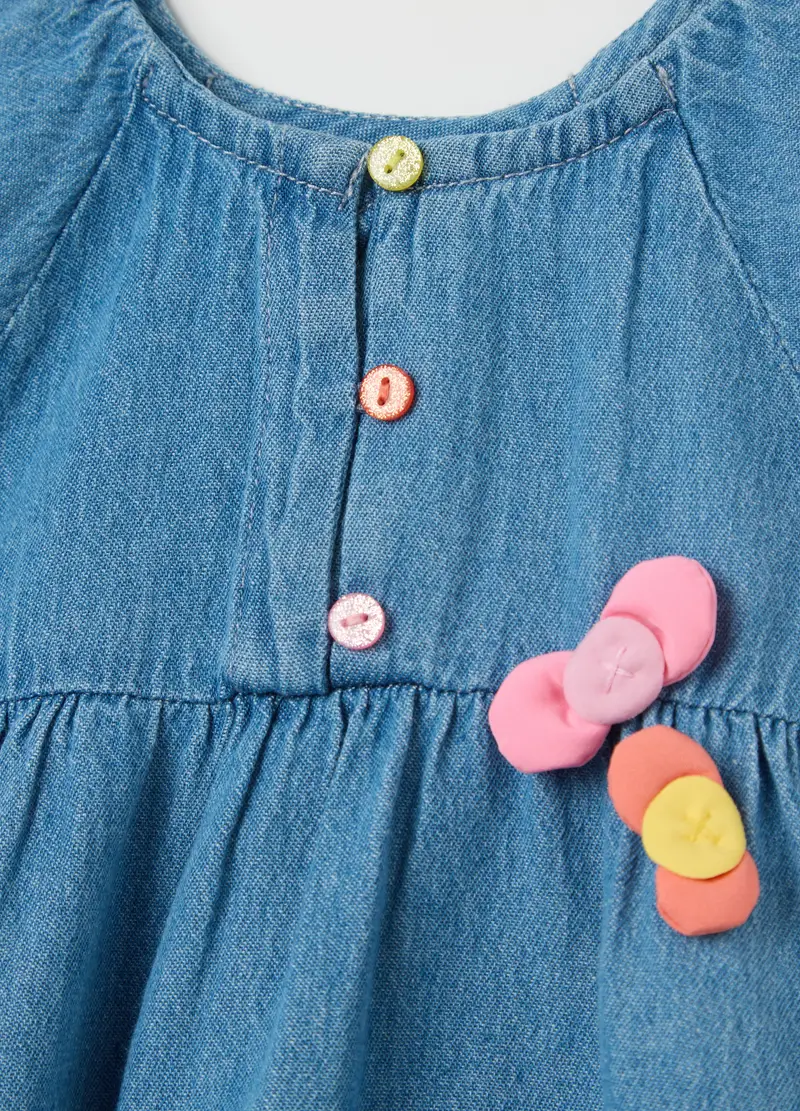 FAGOTTINO, Abito In Denim Con Fiocchi Applicati, Bambina, Denim, Taglia: 9-12 miniatura 3