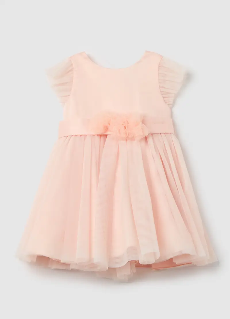 FAGOTTINO, Abito In Tulle Con Applicazione Floreale, Bambina, Rosa, Taglia: 30-36