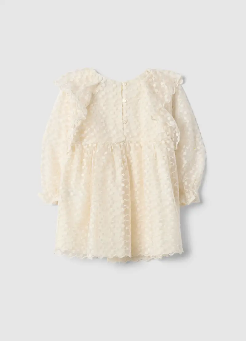 Abito Lungo In Misto Cotone Beige Da Bimba Regular Fit, Bambina, Beige miniatura 2