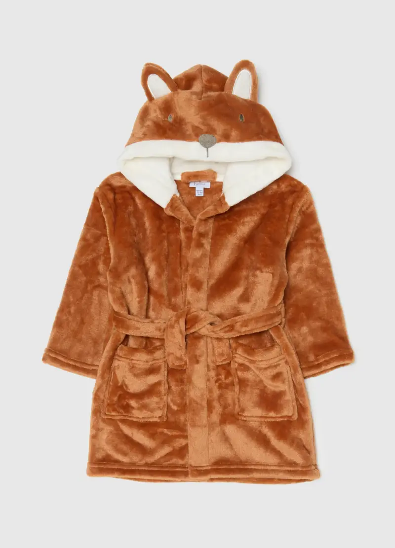 Accappatoio Da Bambino Marrone Con Cappuccio, Multicolor