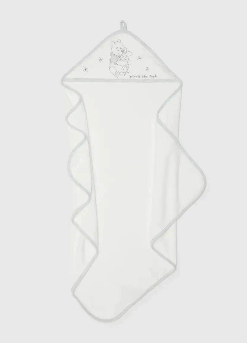 Accappatoio Da Neonato In Misto Cotone Bianco Con Cappuccio, Unisex, Bianco miniatura 3