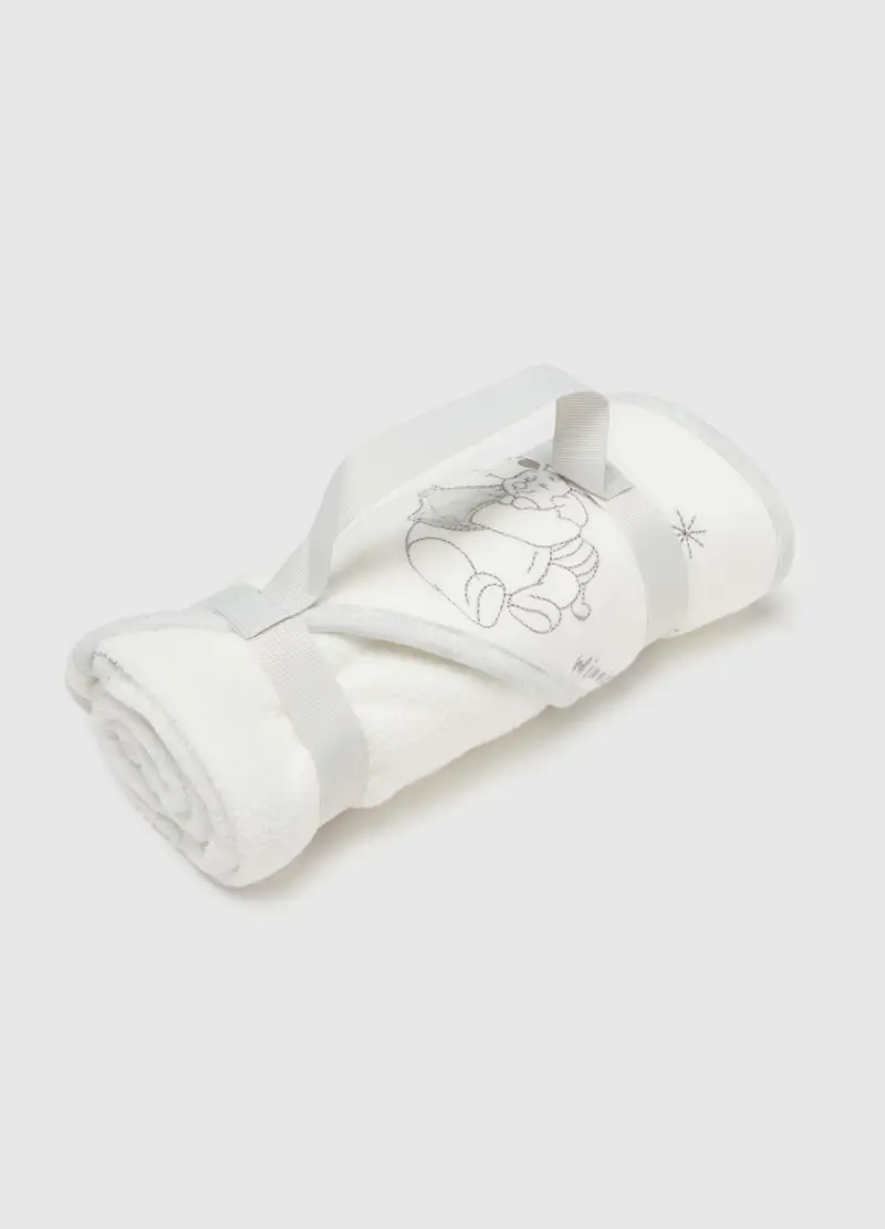 Accappatoio Da Neonato In Misto Cotone Bianco Con Cappuccio, Unisex, Bianco