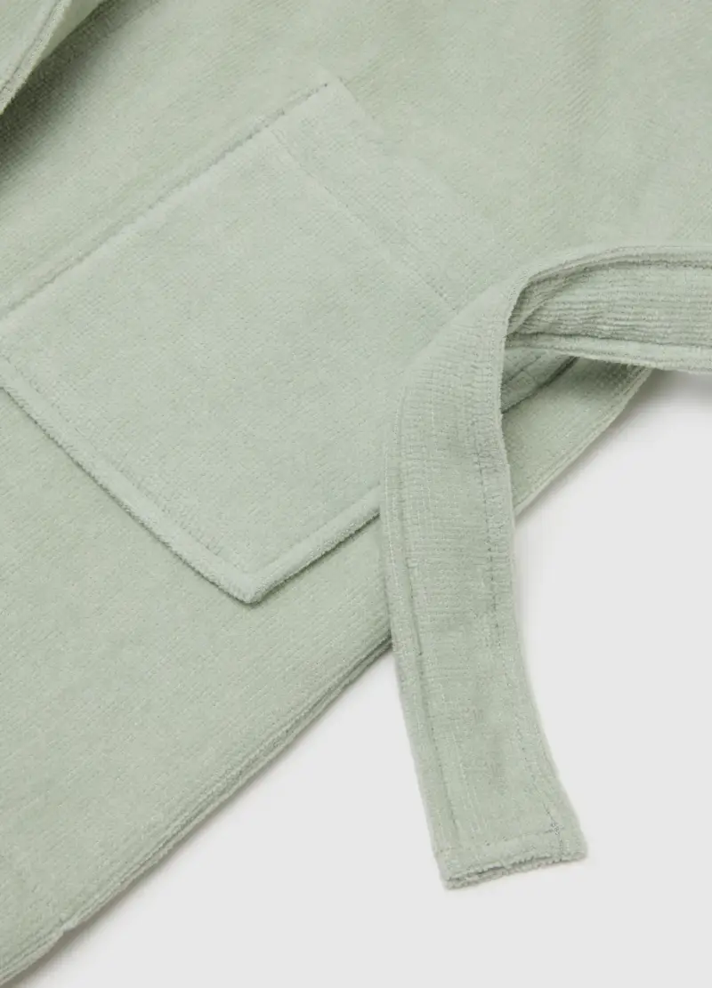 Accappatoio Da Neonato In Puro Cotone Verde, Bambino, Verde miniatura 3