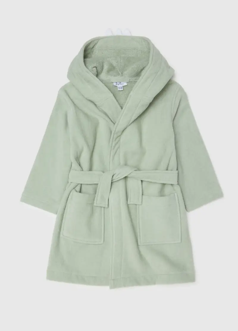 Accappatoio Da Neonato In Puro Cotone Verde, Bambino, Verde