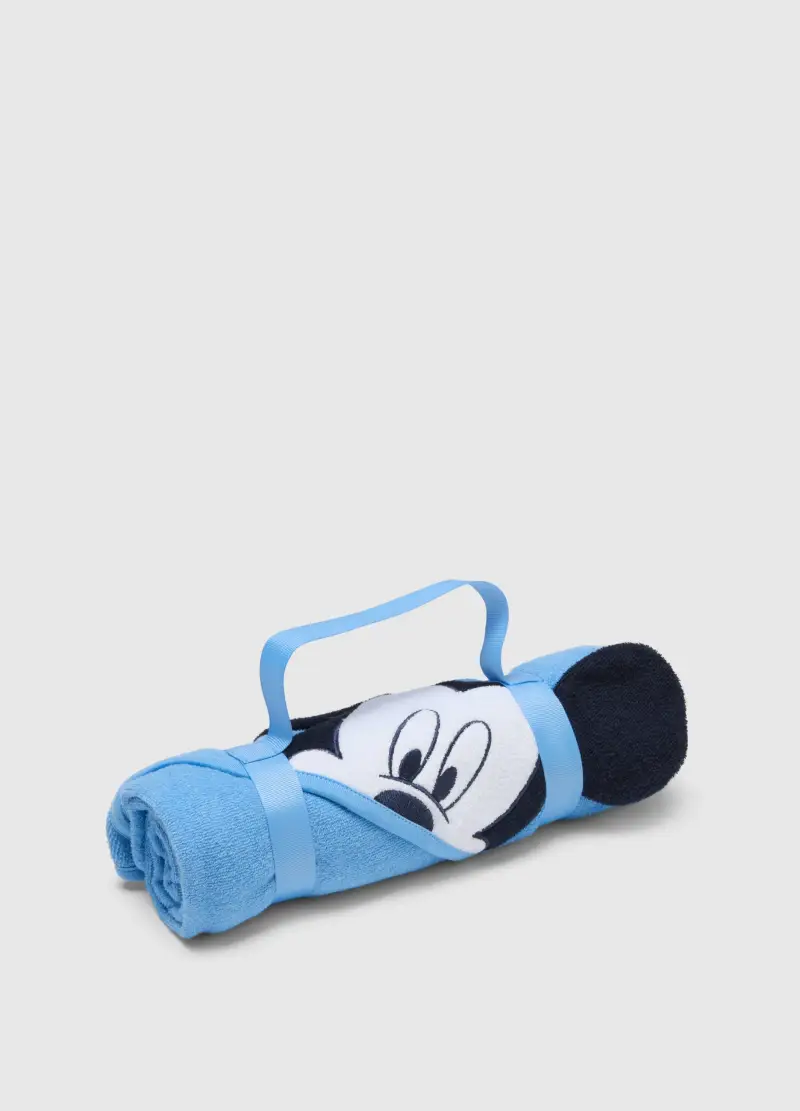 Accappatoio In Misto Cotone Azzurro Da Neonato A Forma Di Topolino, Azzurro