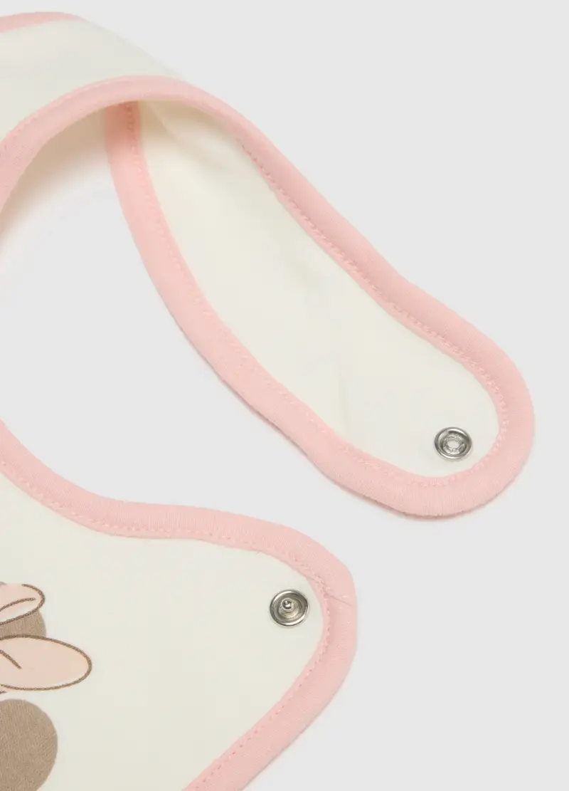 Bavetta Da Neonata In Puro Cotone Bianca Con Stampa Disney, Multicolor, .U miniatura 3