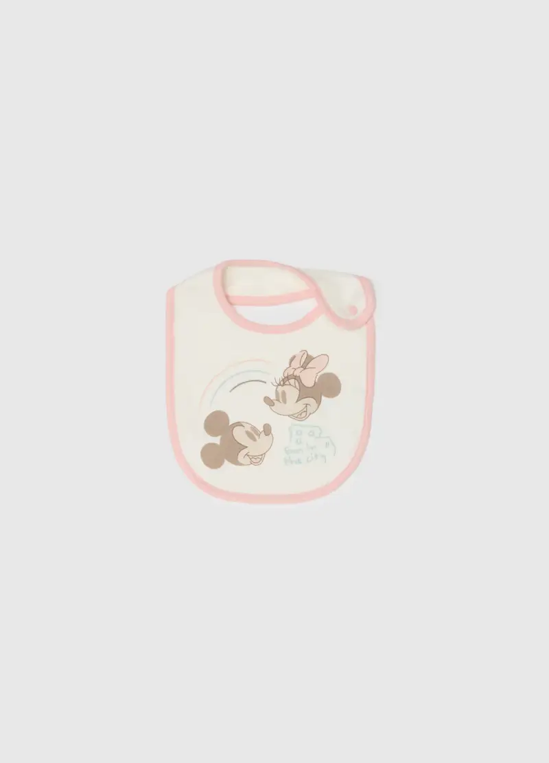 Bavetta Da Neonata In Puro Cotone Bianca Con Stampa Disney, Multicolor, .U