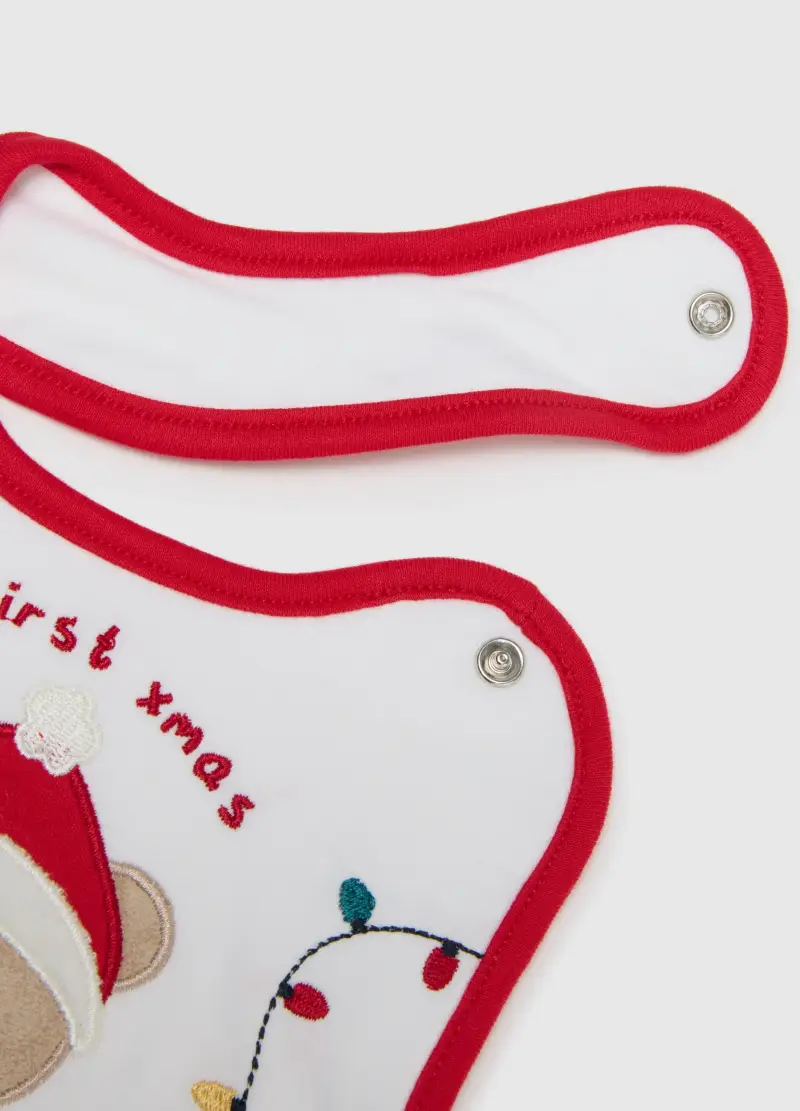 Bavetta Natalizia Da Neonato In Puro Cotone Multicolor, Unisex, Multicolor, .U miniatura 2