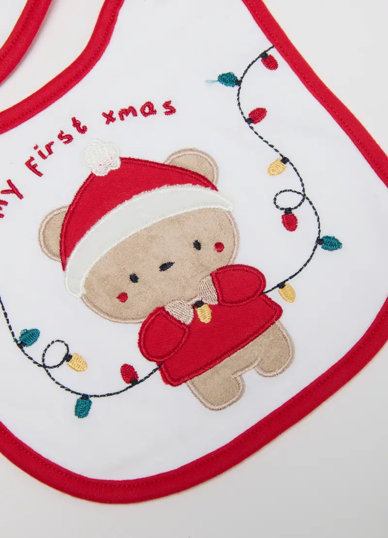 Bavetta Natalizia Da Neonato In Puro Cotone Multicolor, Unisex, Multicolor, .U miniatura 3