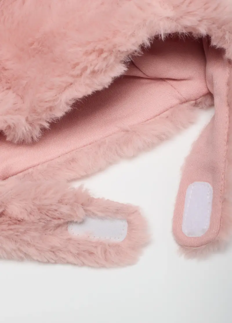 Berretto Da Neonata Rosa Con Orecchie, Rosa miniatura 3