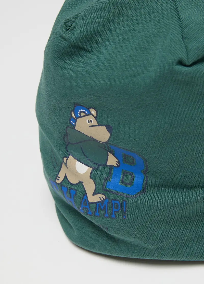 FAGOTTINO, Berretto Da Neonato In Cotone Elasticizzato Verde, Bambino, Verde, Taglia: 42-44 miniatura 2