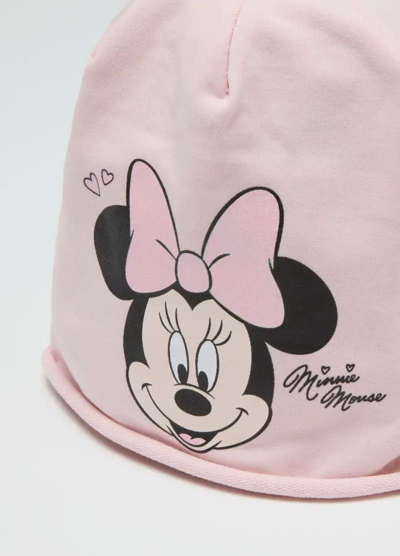 Berretto In Cotone Elasticizzato Rosa Da Bimba Con Stampa Minnie, Bambina, Rosa miniatura 3