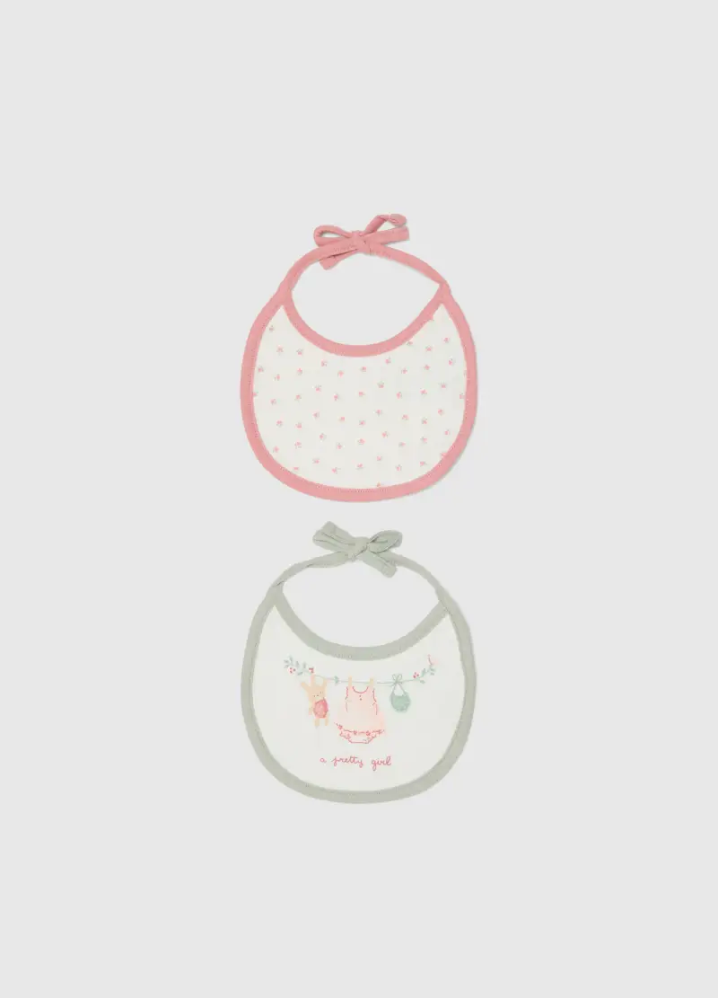 Bipack Bavaglini In Puro Cotone Multicolor Da Neonata Con Ricami, Multicolor, U