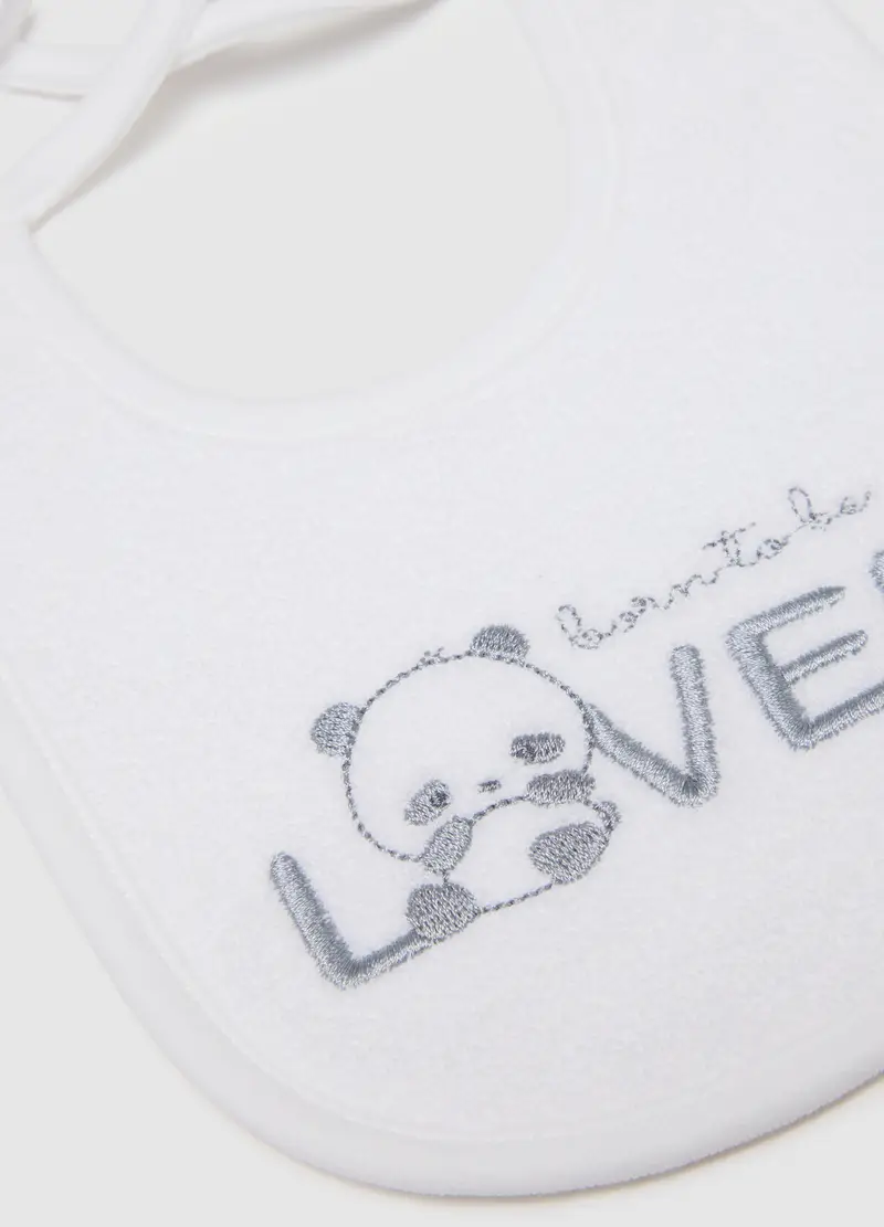 Bipack Bavette Da Neonato In Cotone Bianche E Chiusura Con Laccio, Unisex, Multicolor, .U miniatura 2