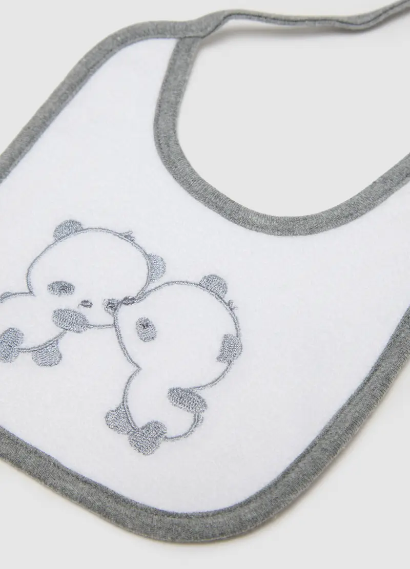 Bipack Bavette Da Neonato In Cotone Bianche E Chiusura Con Laccio, Unisex, Multicolor, .U miniatura 3