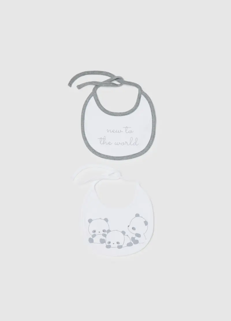 Bipack Bavette Da Neonato In Puro Cotone Multicolor, Unisex, Multicolor, .U