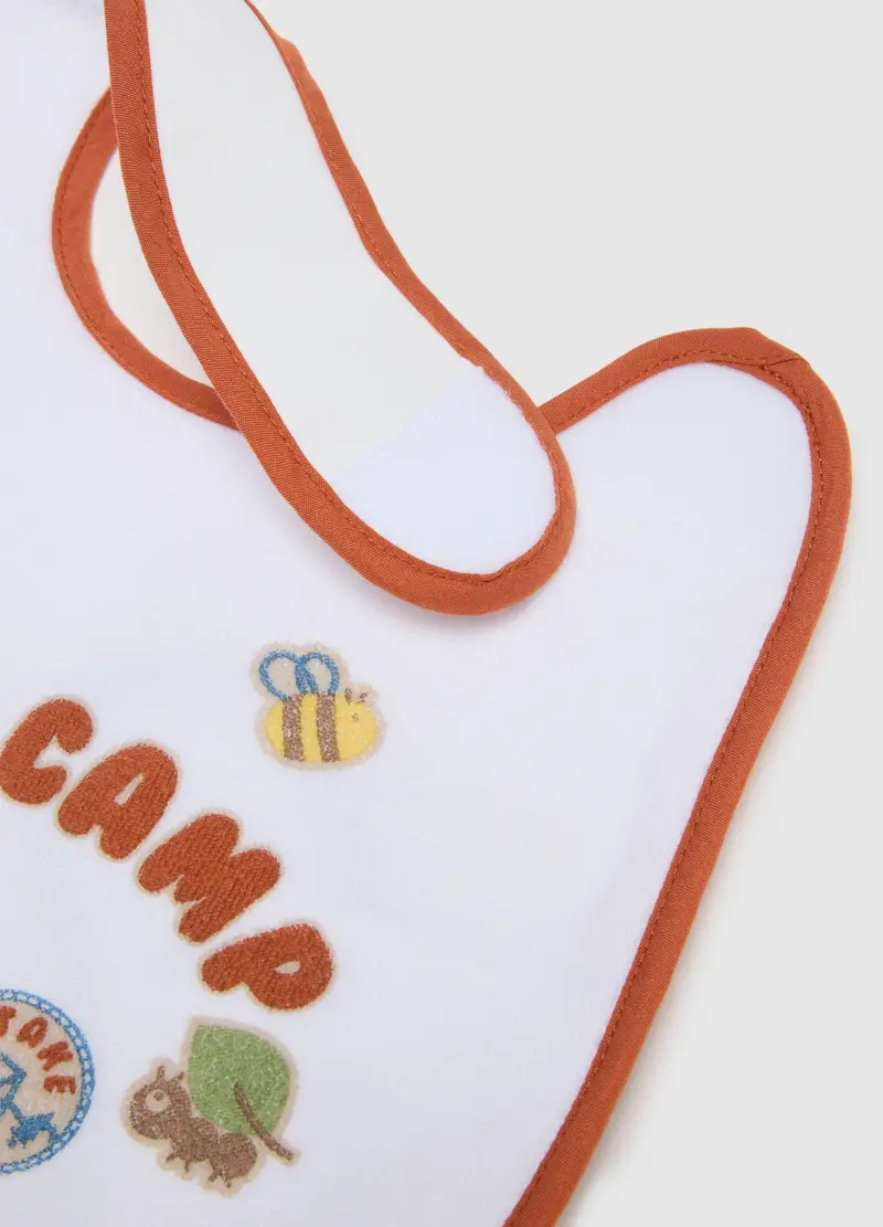 Bipack Bavette In Misto Cotone Bianco Con Velcro E Stampe, Neonato, Bianco, U miniatura 3