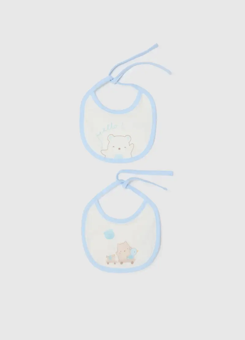 Bipack Bavette In Puro Cotone Bianche Per Neonati, Neonato, Multicolor, .U