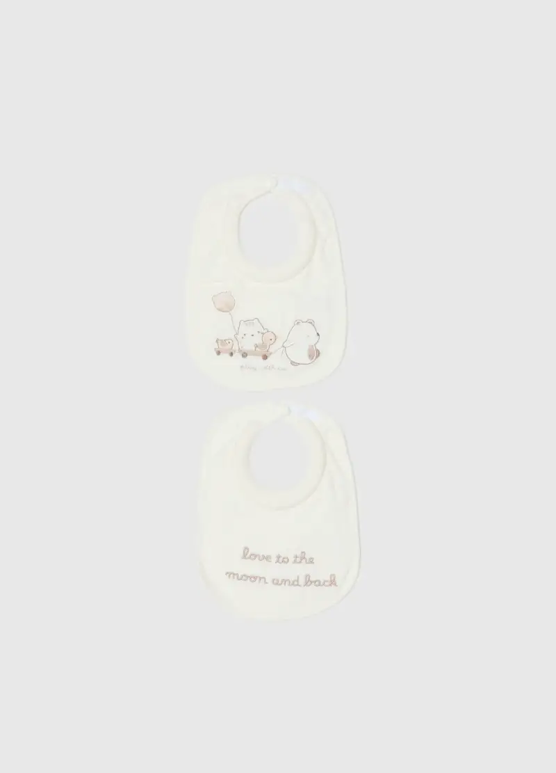 Bipack Bavette In Puro Cotone Bianco Regular Fit Per Neonati, Neonato, Bianco, .U