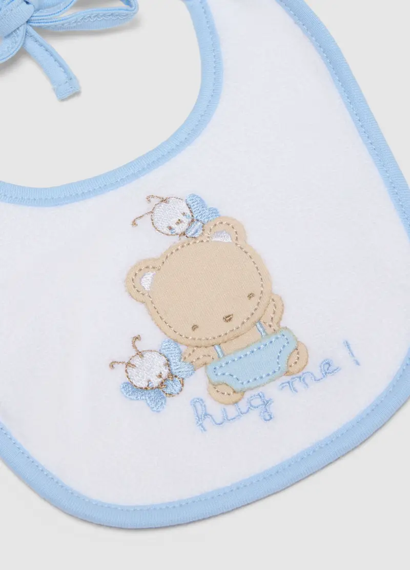 Bipack Bavette In Puro Cotone Multicolor Da Neonato Con Ricami, Multicolor, U miniatura 3