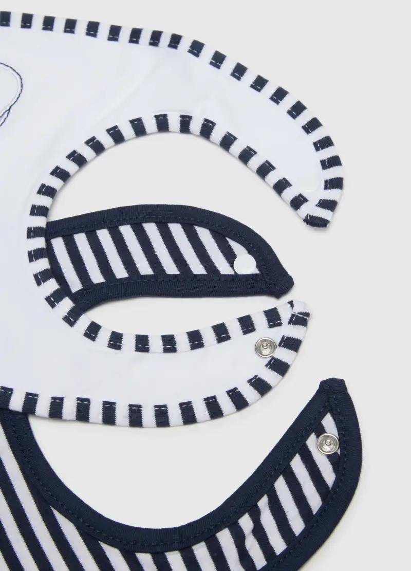 Bipack Bavette In Puro Cotone Multicolor Per Neonati Con Ricami, Unisex, Multicolor, U miniatura 3