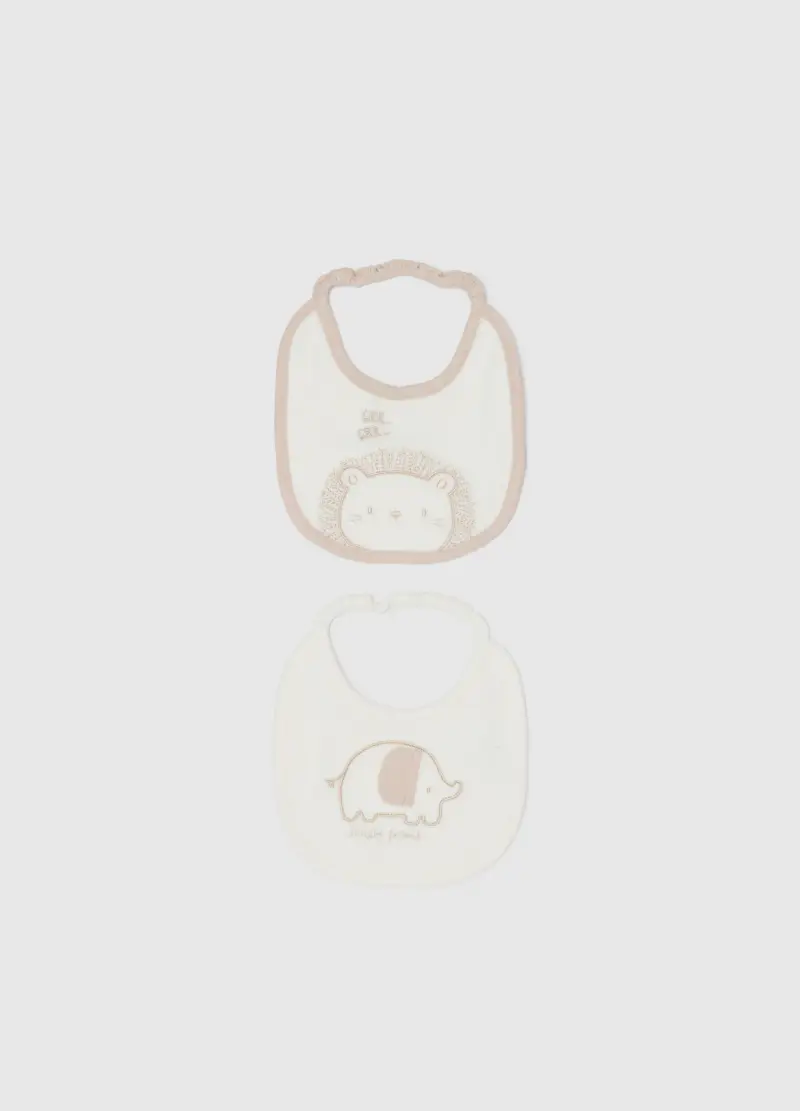 Bipack Bavette In Puro Cotone Multicolor Per Neonati Con Ricami, Unisex, Multicolor, U