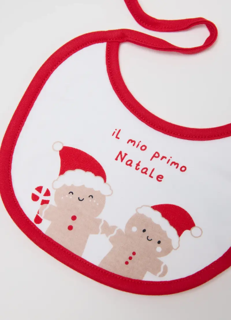 Bipack Bavette Natalizie Da Neonato In Puro Cotone Multicolor, Unisex, Multicolor, .U miniatura 2