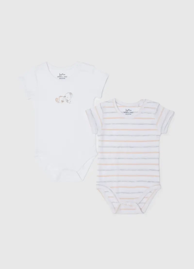 Bipack Body Da Neonata In Puro Cotone Multicolor, Unisex, Multicolor