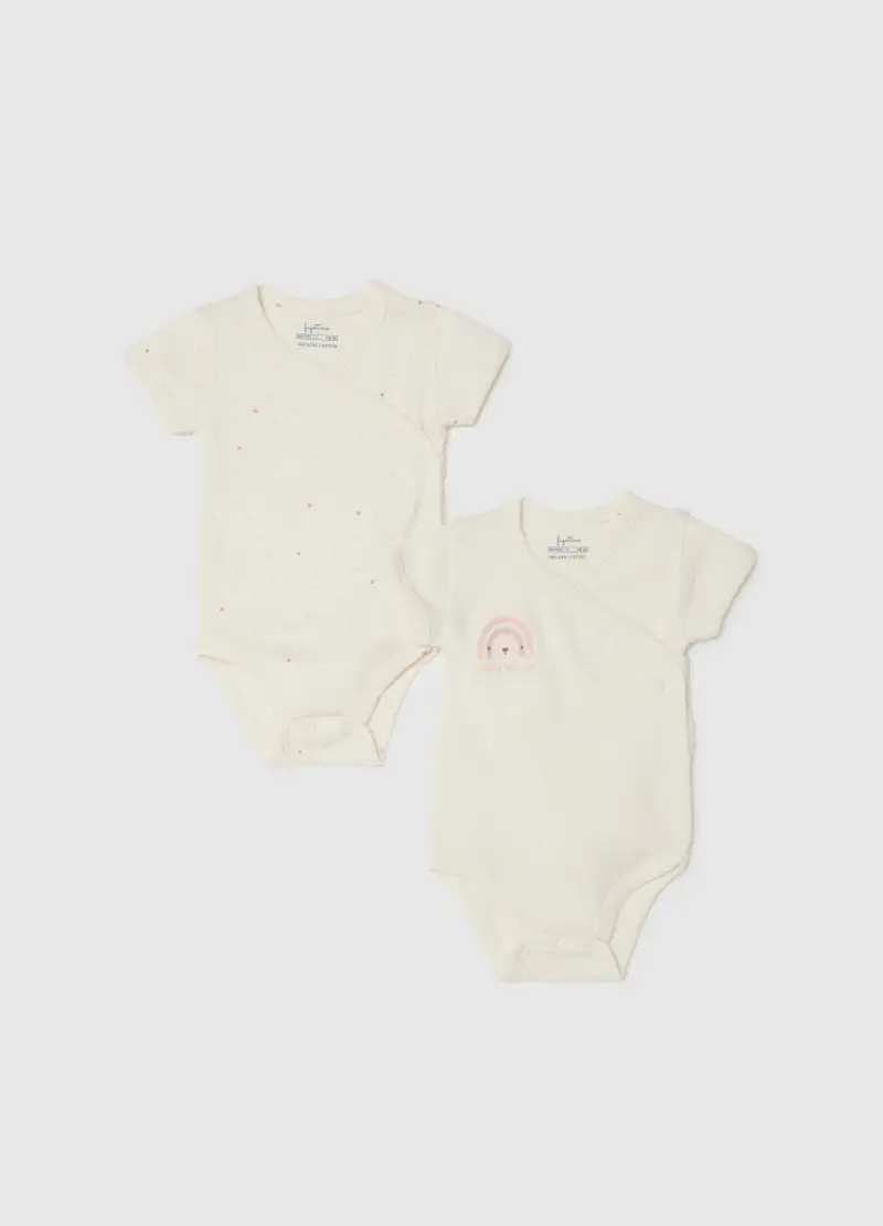 Bipack Body In Puro Cotone Bianco Da Neonato, Unisex, Bianco