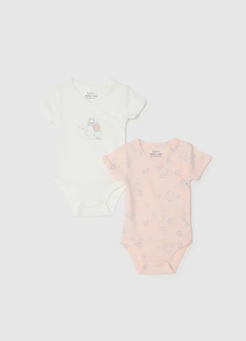 Bipack Body In Puro Cotone Multicolor Per Neonate, Neonata, Multicolor