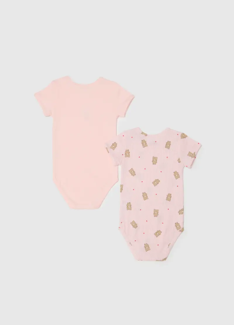 , Bipack Body In Puro Cotone Rosa Da Neonata Con Stampe Di Orsetti, Bambina, Rosa miniatura 2