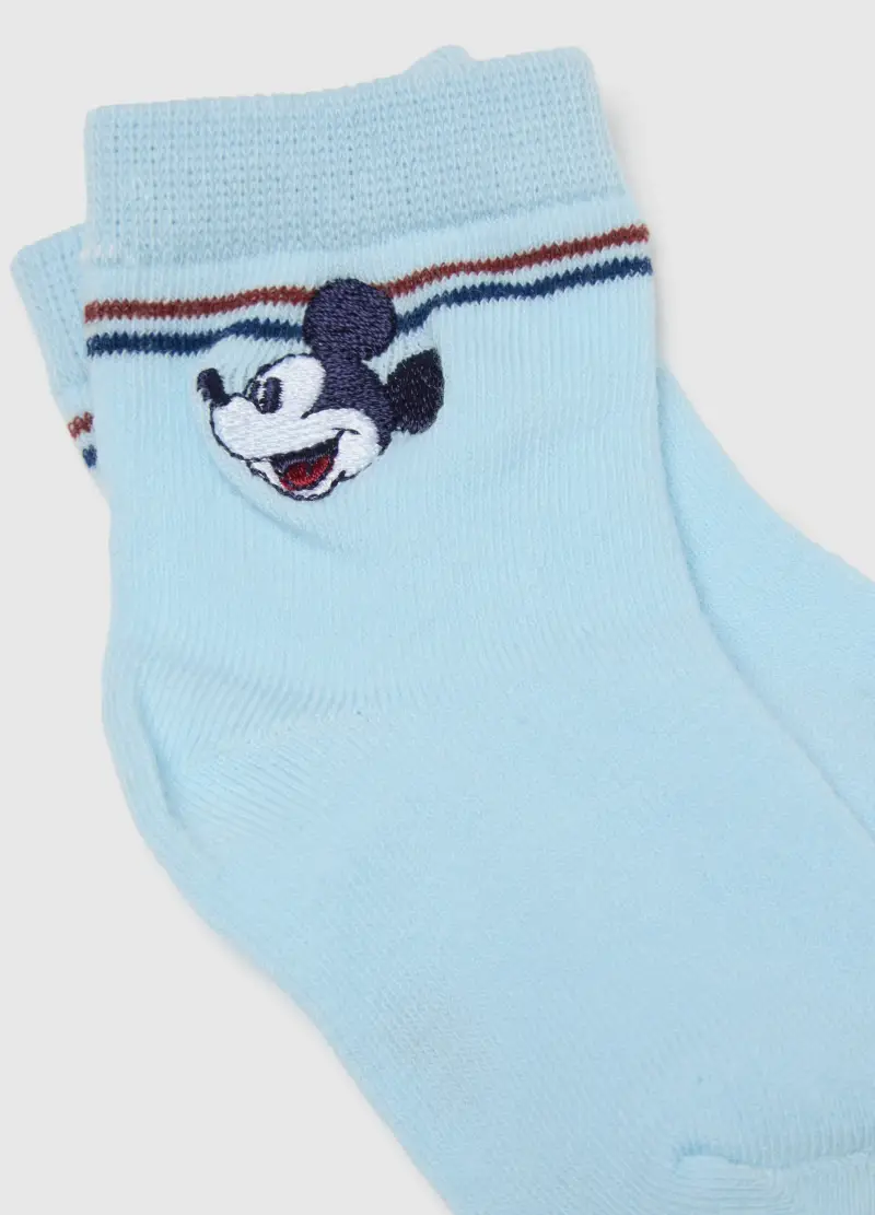 Bipack Calze In Misto Cotone Multicolor Da Neonato Con Ricamo Topolino, Bambino, Multicolor miniatura 3
