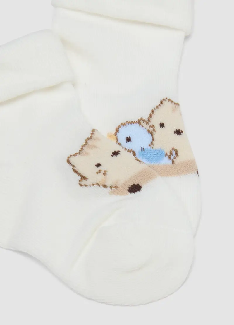 Bipack Calze In Misto Cotone Multicolor Per Neonati Con Animali, Neonato, Multicolor miniatura 3