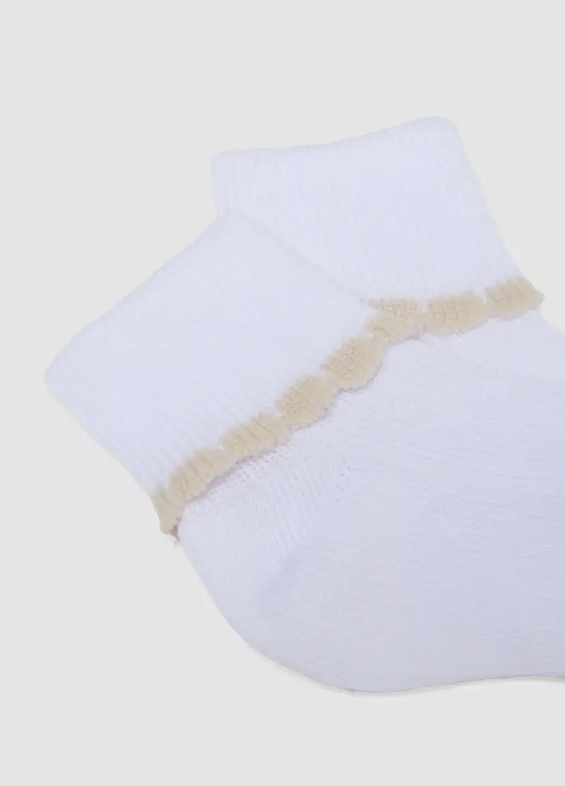 Bipack Calzini Corti In Misto Cotone Bianchi Da Neonato Regular Fit, Unisex, Bianco miniatura 3