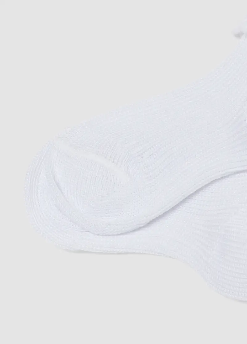 Bipack Calzini In Misto Cotone Bianchi Da Neonato Con Bordo Ricamato, Unisex, Bianco miniatura 3
