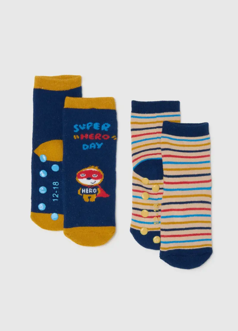 Bipack Calzini Multicolor Da Neonato In Misto Cotone, Bambino, Multicolor