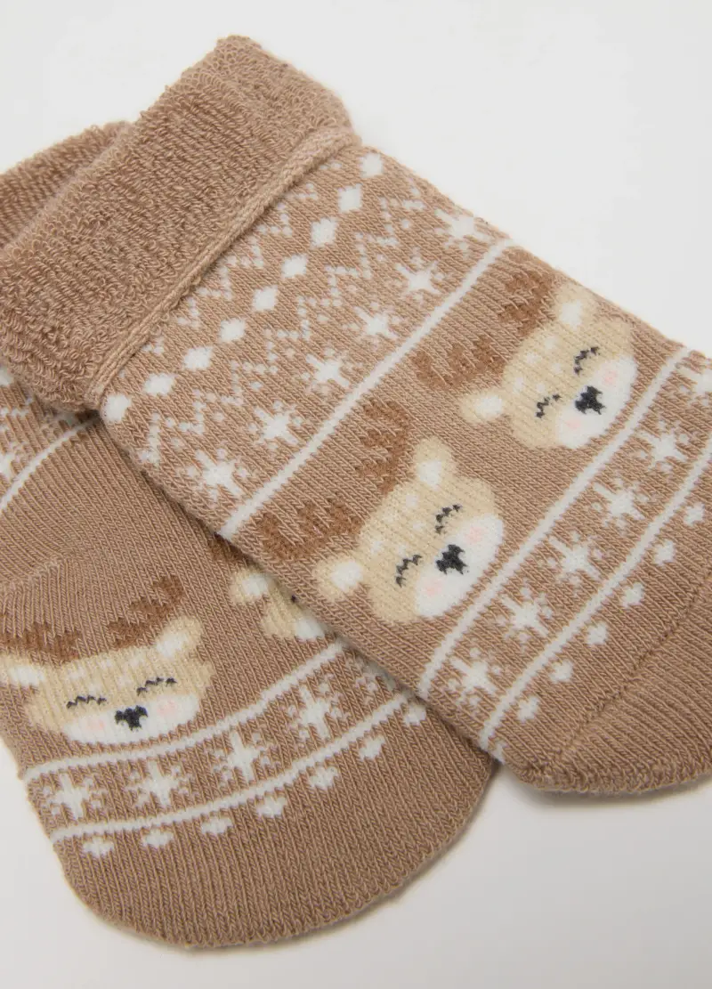 Bipack Calzini Natalizi Multicolor Da Neonato In Misto Cotone, Unisex, Multicolor miniatura 3