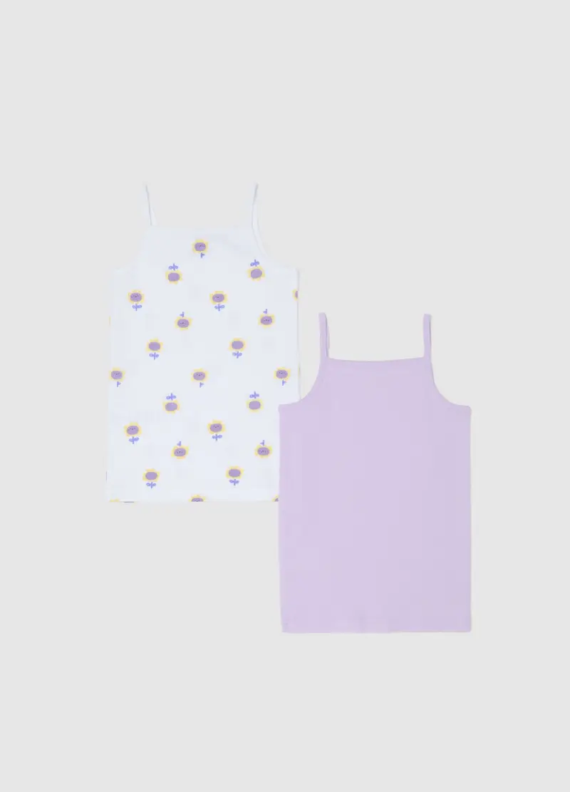 Bipack Canotte In Puro Cotone Multicolor Da Neonata Con Girasoli, Bambina, Multicolor miniatura 2