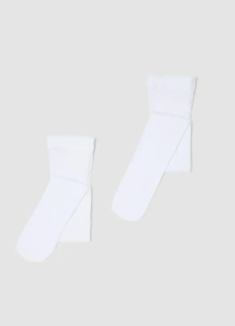 Bipack Collant Elasticizzati Bianchi Da Neonata, Bambina, Bianco