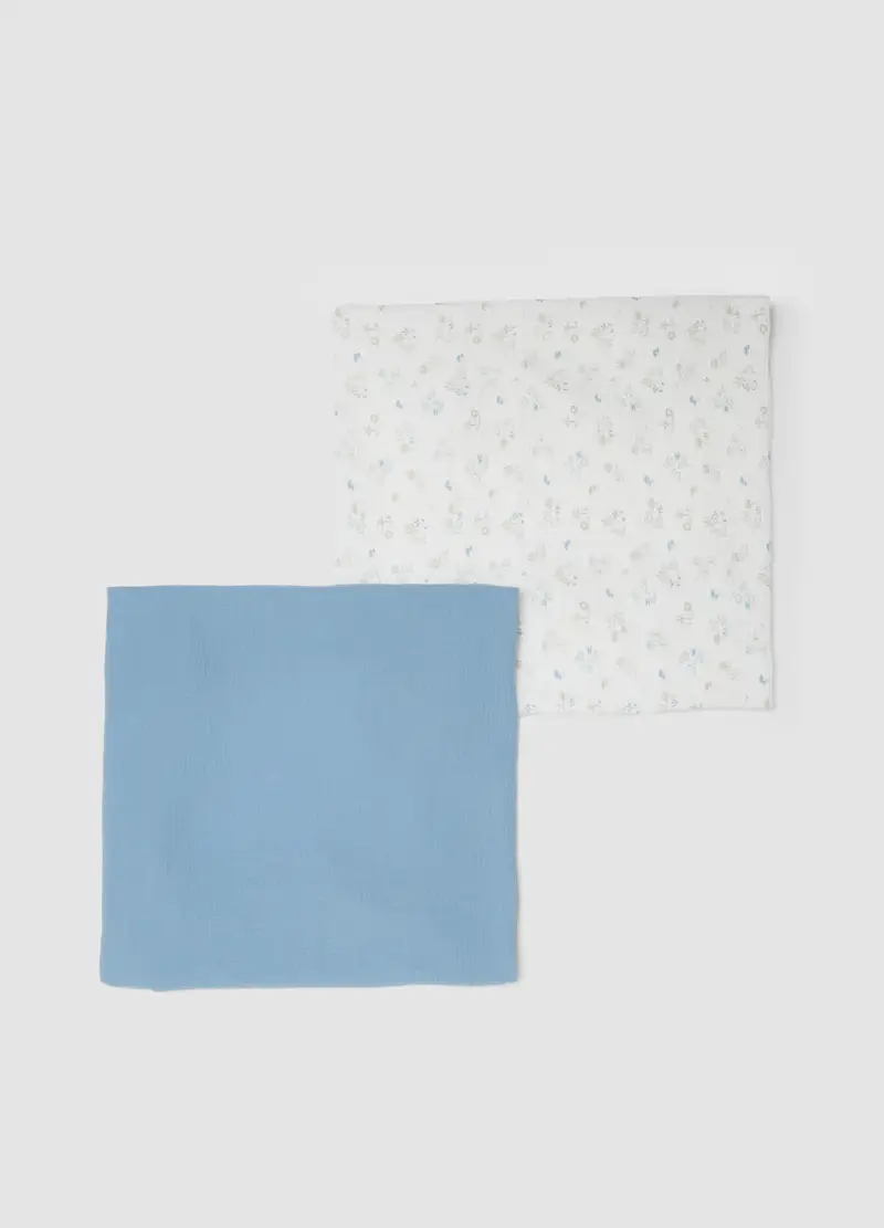 Bipack Copertine In Puro Cotone Multicolor Per Neonati, Neonato, Multicolor