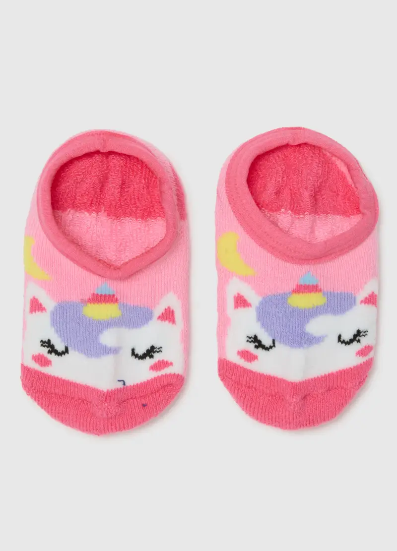 Bipack Di Calzettoni Antiscivolo Da Neonata In Cotone Multicolor Elasticizzato, Bambina, Multicolor