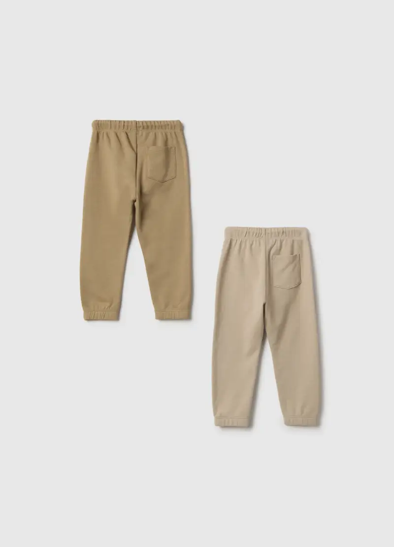 Bipack Jogger In Puro Cotone Beige Da Bimbo Regular Fit, Bambino, Beige miniatura 2