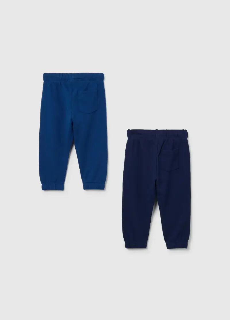 Bipack Pantaloni Da Bambino In Puro Cotone Blu Regular Fit, Blu miniatura 2