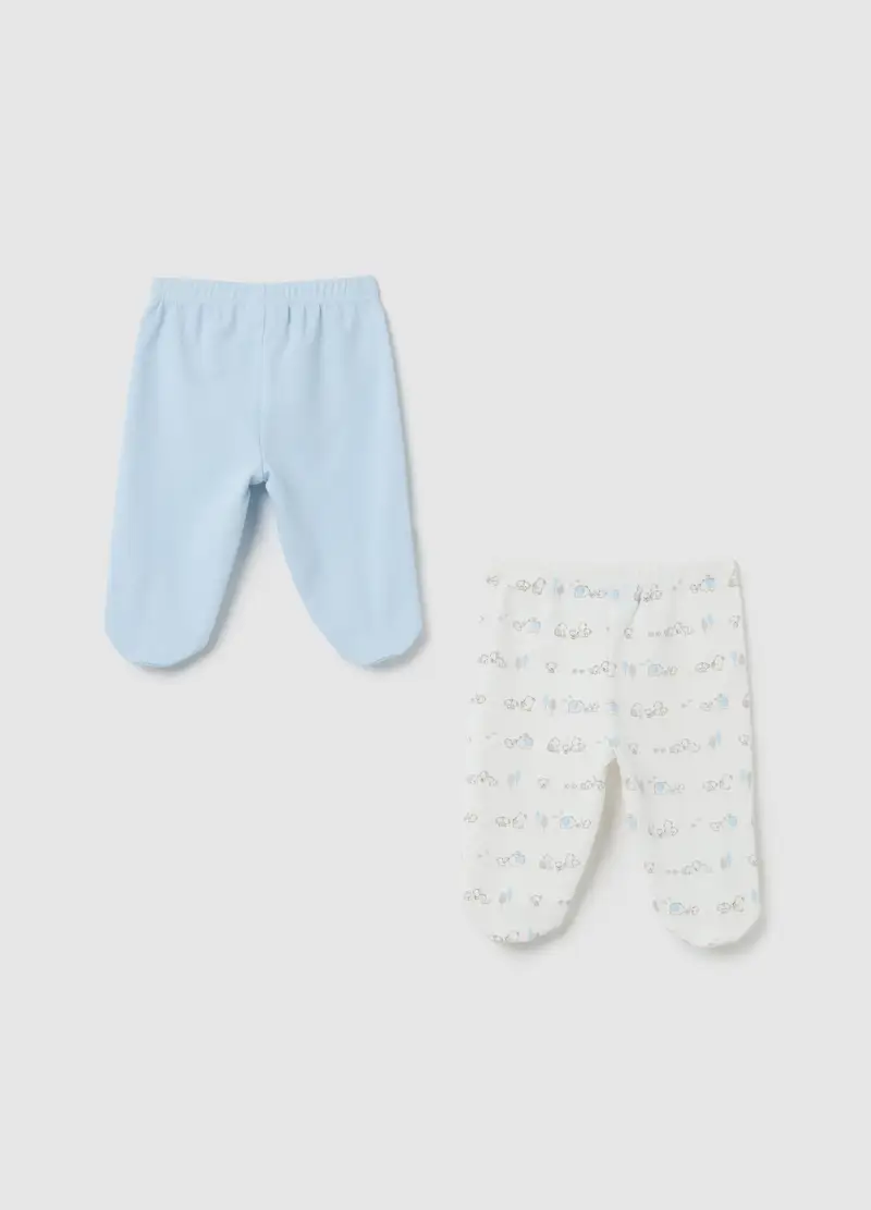 , Bipack Pantaloni Da Neonato In Puro Cotone Multicolor, Multicolor miniatura 2