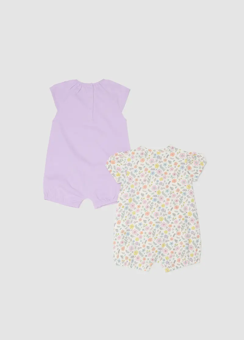 Bipack Romper In Puro Cotone Multicolore Da Neonata, Bambina, Multicolor miniatura 2