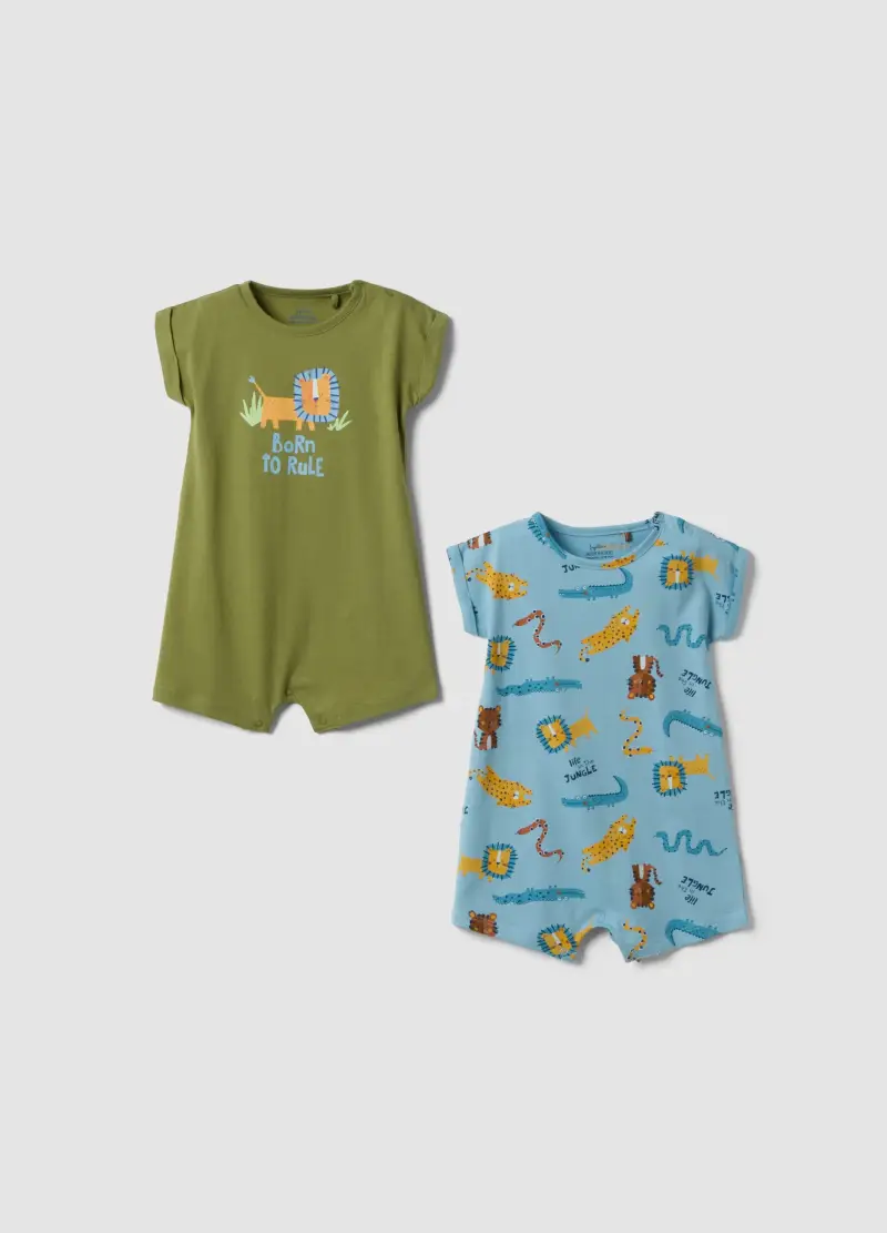 Bipack Tutine In Puro Cotone Multicolor Da Neonato Con Stampe, Bambino, Multicolor