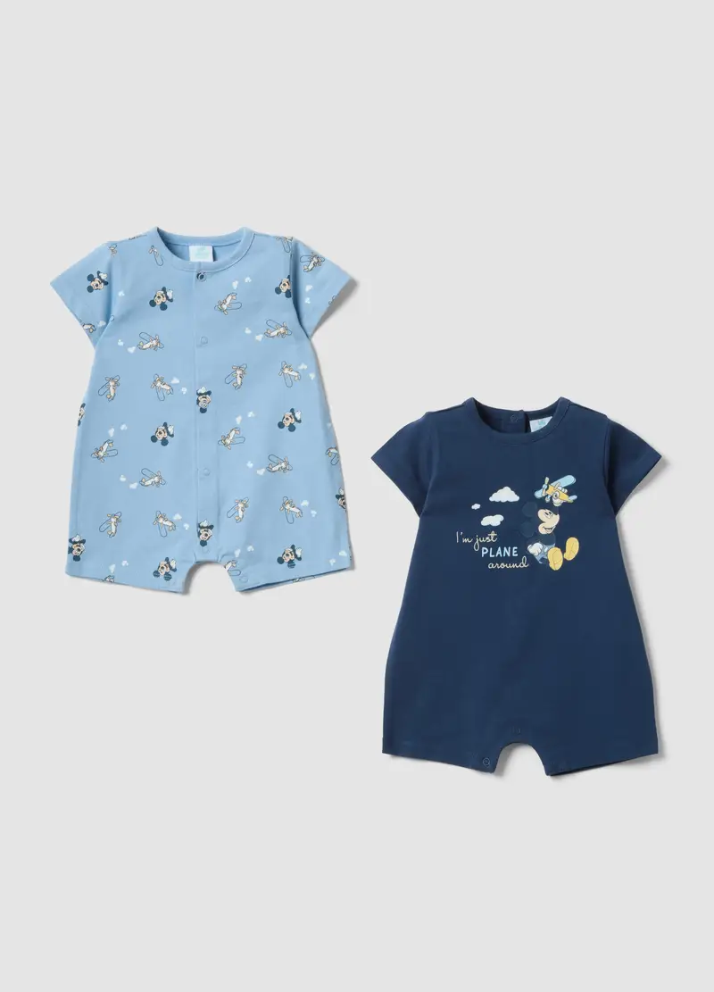 Bipack Tutine In Puro Cotone Multicolor Da Neonato Con Topolino, Multicolor