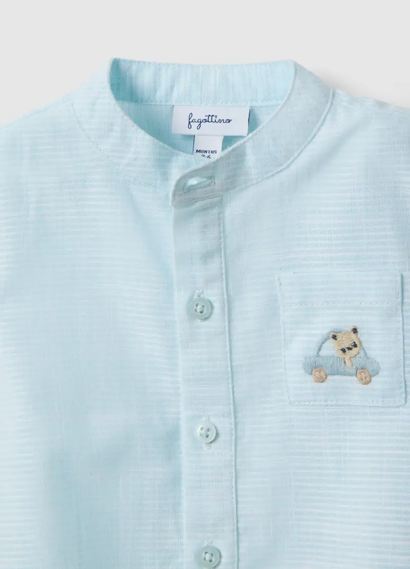 Body In Puro Cotone A Righe Multicolor Da Neonato Con Ricamo E Bottoni, Multicolor miniatura 3